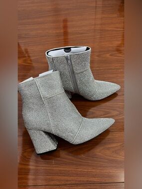 Target Silver Crystal Pointed Ankle Boots